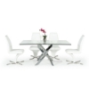 Picture of DALLAS 160 Glass Top Stainless Dining Table (Silver)