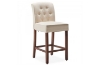 Picture of CALILA Tufted Farmhouse Style Bar Stools (Set of Two) Beige