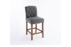 Picture of CALILA Tufted Farmhouse Style Bar Stools (Set of Two) (Gray)