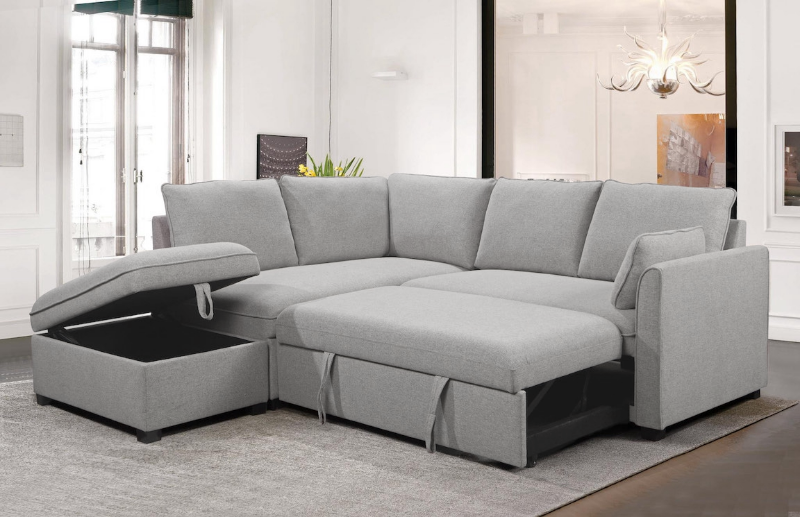 Picture of PARKLAND Sectional Sofa with Pull-Out Bed & Storage Ottoman