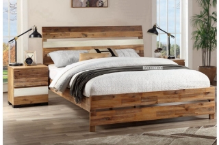 Picture of LEAMAN Acacia Wood Bed Frame in Queen Size