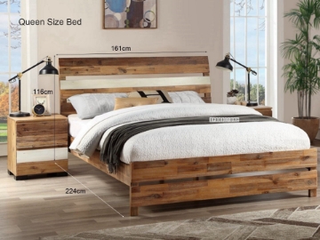 Picture of LEAMAN Acacia Wood Bed Frame in King Size