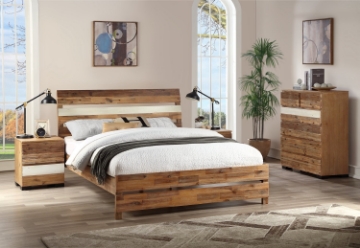 Picture of LEAMAN 5PC Acacia Wood Bedroom Combo Set in Queen/King Size