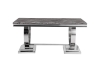 Picture of CARRA 180  MARBLE TOP Stainless Steel Legs Dining Table in (Dark/Light Grey)