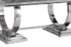 Picture of CARRA 180  MARBLE TOP Stainless Steel Legs Dining Table in (Dark/Light Grey)