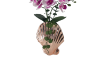 Picture of ARTIFICIAL PLANT PINK-WHITE ORCHID WITH SEASHELL VASE (H44CM)