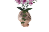 Picture of ARTIFICIAL PLANT Pink-White Orchid with Seashell Vase (H44cm)