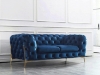 Picture of VIGO Chesterfield Tufted Velvet Sofa Range (Blue) - 2 Seater (Loveseat)