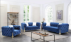 Picture of VIGO Chesterfield Tufted Velvet Sofa Range (Blue) - 2 Seater (Loveseat)