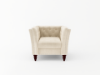 Picture of JERILYN Chesterfield Flared Arm Velvet Sofa Range (Beige) - 1 Seater (Armchair)