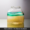 Picture of Medium Green and Gold Molded Glass Vase--#22015