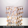 Picture of Large Gold Square Clear Glass Vase--#40633