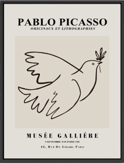 Picture of DOVE OF PEACE BY PABLO PICASSO Canvas Print Wall Art 31.5"x23.5"