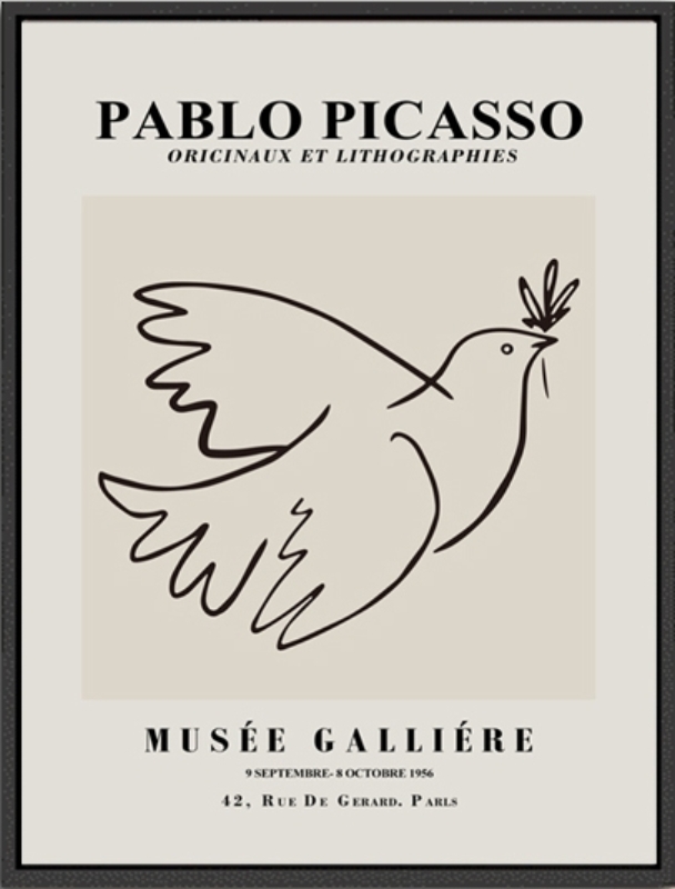 Picture of DOVE OF PEACE BY PABLO PICASSO Canvas Print Wall Art 31.5"x23.5"