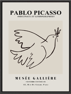 Picture of DOVE OF PEACE BY PABLO PICASSO Canvas Print Wall Art 80x60