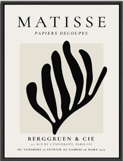 Picture of Coral Silhouette by Henri Matisse - Canvas Print Wall Art Wood Color Framed 31.5"x23.5"