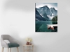 Picture of CANOES IN THE LAKE Canvas Print Wall Art 80x60 frameless
