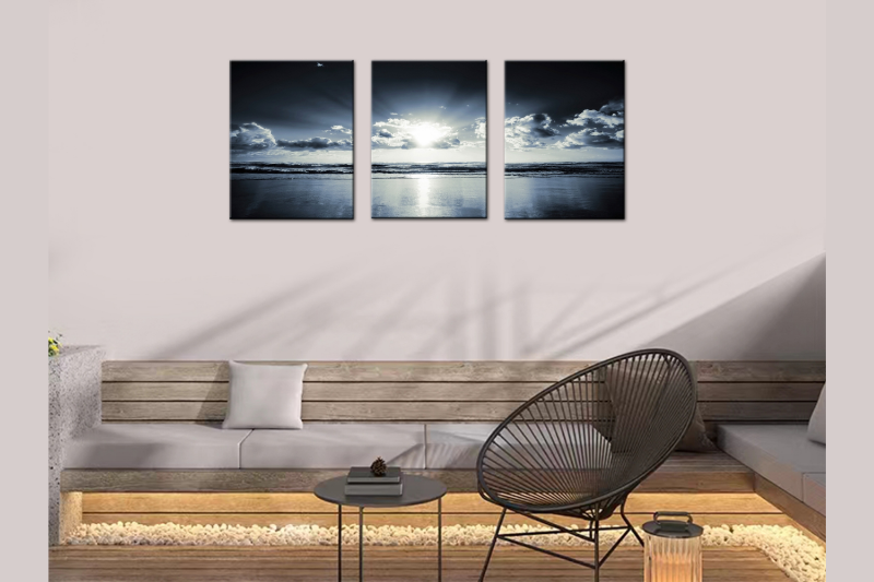 Picture of DAWN BEACH 3 Panel Canvas Print -BD101