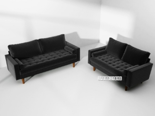 Picture of WALLUX  STEEL FRAME SOFA RANGE--SOFA + LOVE SEAT (BLACK)