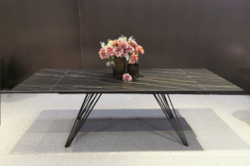 Picture of RANGER 160-240 cm Extension Ceramic Marble Dining Table (Matt Golden Black)