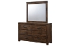 Picture of VENTURA 6-Drawer Solid Wood Dresser with Mirror (Oak Brown)