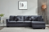 Picture of NEBULA Sectional Sofa with Storage Ottoman & Drop-Down Console (Dark Grey) - Facing Left
