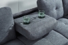Picture of NEBULA Sectional Sofa with Storage Ottoman & Drop-Down Console (Dark Grey) - Facing Left
