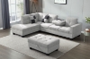 Picture of NEBULA Sectional Sofa with Storage Ottoman & Drop-Down Console (Light Grey) - Facing Right