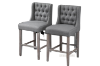 Picture of CALILA Tufted Farmhouse Style Wingback Bar Stools *Set of Two (Grey)
