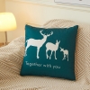 Picture of 2-in-1 Multifunction Throw Pillow & Cotton Blanket/ Quilt * Green Deer
