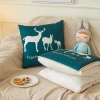 Picture of 2-in-1 Multifunction Throw Pillow & Cotton Blanket/ Quilt * Green Deer
