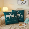 Picture of 2-in-1 Multifunction Throw Pillow & Cotton Blanket/ Quilt * Green Deer