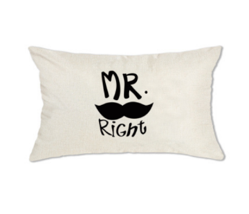 Picture of LUMBAR THROW PILLOW CUSHION WITH INNER ASSORTED 30X50CM -CUSHION 1587 MR. RIGHT