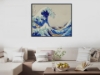 Picture of THE GREAT WAVE OFF KANAGAWA BY HOKUSAI - Black Framed Canvas Print Wall Art (13cm x 80cm)