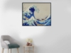 Picture of THE GREAT WAVE OFF KANAGAWA BY HOKUSAI - Black Framed Canvas Print Wall Art (13cm x 80cm)
