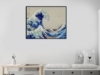 Picture of THE GREAT WAVE OFF KANAGAWA BY HOKUSAI - Black Framed Canvas Print Wall Art (13cm x 80cm)