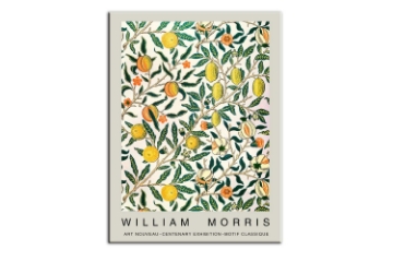 Picture of VINTAGE FLORAL PLANTS IN GREEN LEAVES BY WILLIAM MORRIS - Frameless Canvas Print Wall Art (150cm x 100cm)