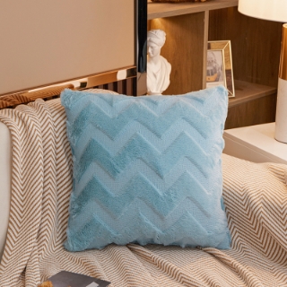 Picture of Fluffy Embroidery Pillow Cushion with Inner 45x45cm -Cushion 82406 Blue