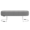 Picture of FLAVIA Velvet Channel Tufted Bench with Stainless Steel Silver Base (Gray)