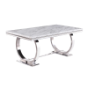 Picture of PHILIPE 71 INCHES HIGH GLOSS FAUX MARBLE DINING TABLE WITH SIX CHAIRS SET