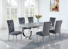 Picture of PHILIPE 71 Inches High Gloss Faux Marble Dining Table with Six Chairs Set
