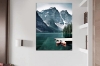 Picture of CANOES IN THE LAKE Canvas Print Wall Art 80x60 frameless