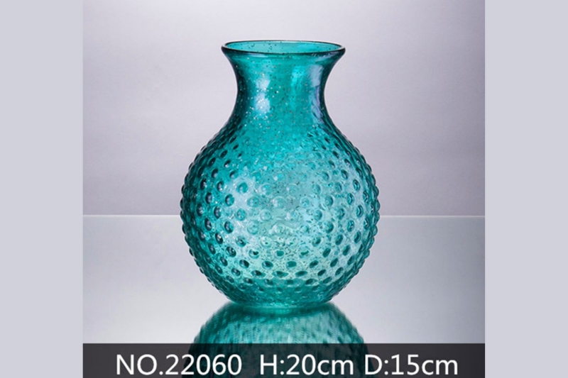 Picture of Emerald Pebbled Floral Vase--#22060