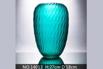 Picture of Medium Blue Green Wave Vase--#14013 