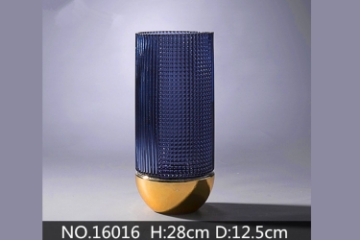 Picture of Medium Violet and Gold Base Vase-#16016