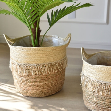 Picture of JUTE Rope Flowerpot/ Plant Basket/ Storage Basket Assorted Sizes - Large Size 25x22cm 
