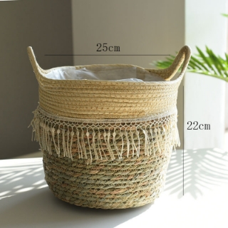 Picture of JUTE Rope Flowerpot/ Plant Basket/ Storage Basket Assorted Sizes - Large Size 25x22cm 