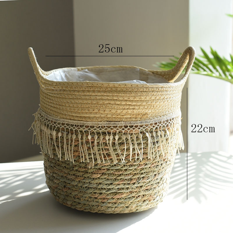 Picture of JUTE Rope Flowerpot/ Plant Basket/ Storage Basket Assorted Sizes - Large Size 25x22cm 