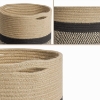Picture of Jute Rope Plant Basket/ Storage Organizer *Black & Beige Stripe Medium Size