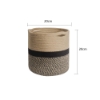 Picture of JUTE Rope Plant Basket/ Storage Organizer *Black & Beige 